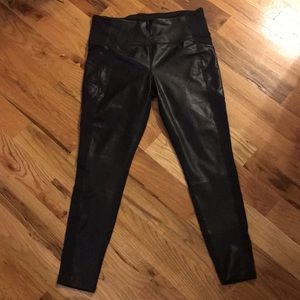 Athleta faux leather high rise leggings